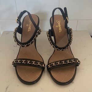 Chanel Gold Chain/ Black Heels